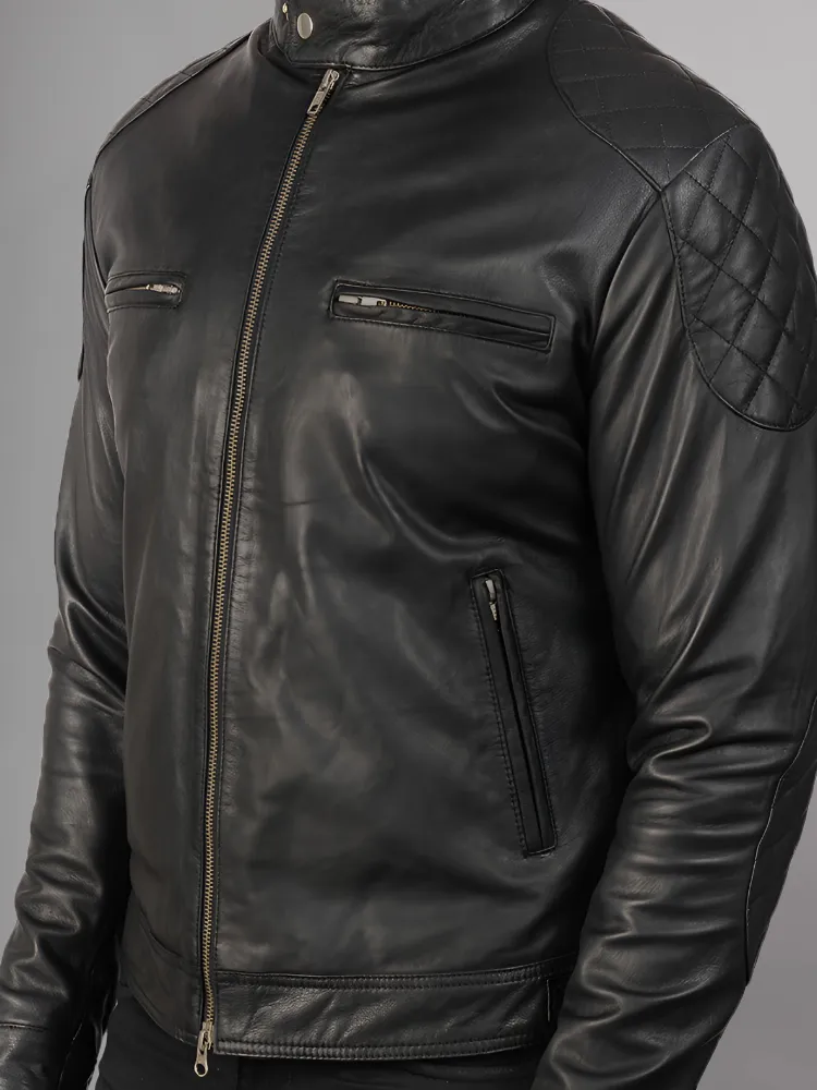 Men 2023 Casual Motor Distressed Leather Jacket