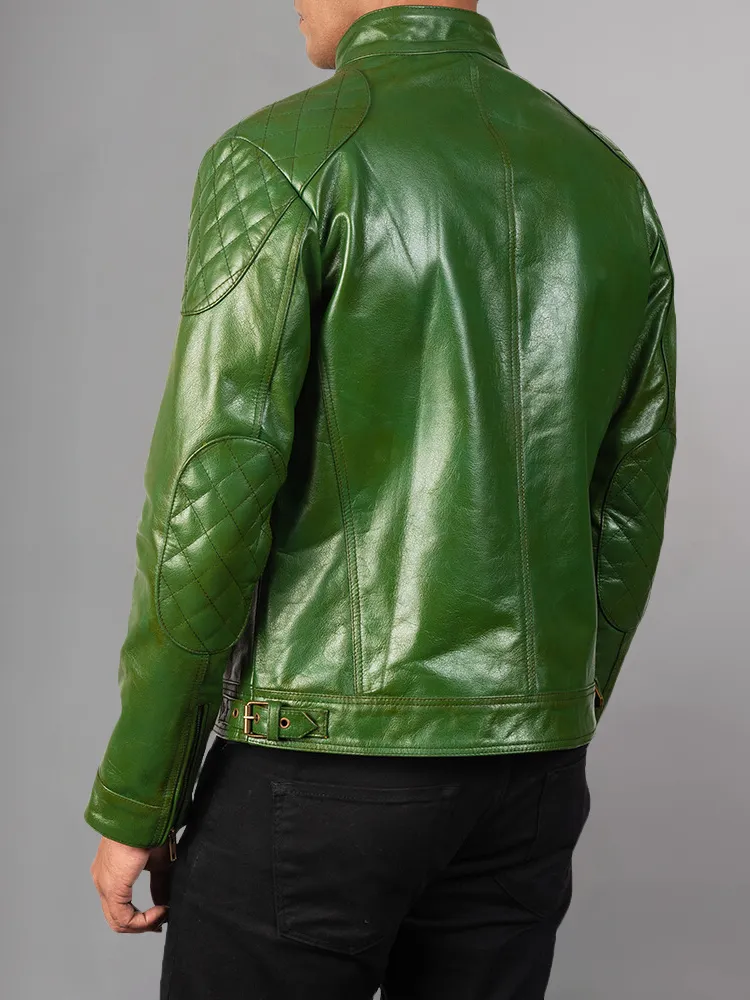 Men 2023 Casual Motor Distressed Leather Jacket