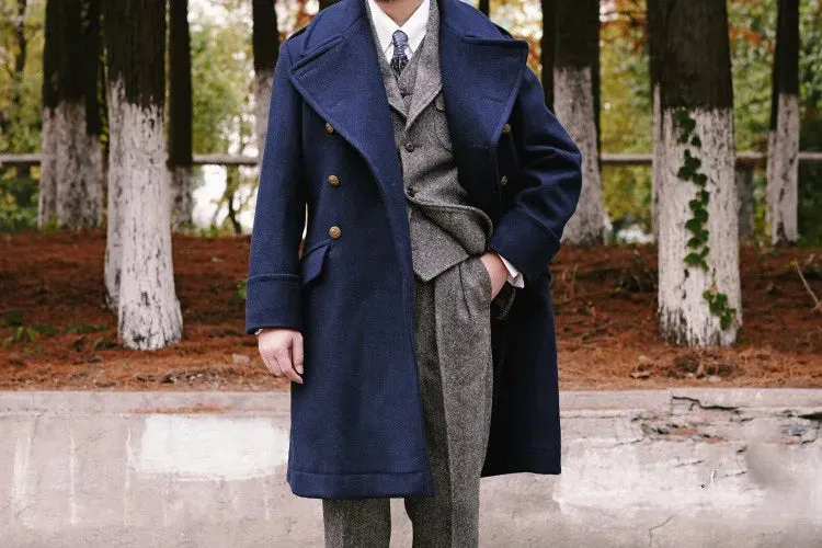 Men's British Officer's Woolen Overcoat