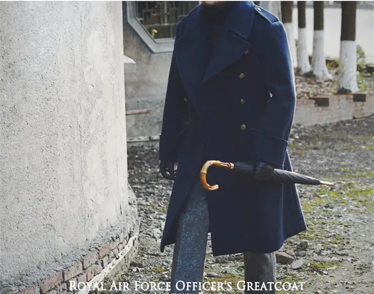 Men's British Officer's Woolen Overcoat