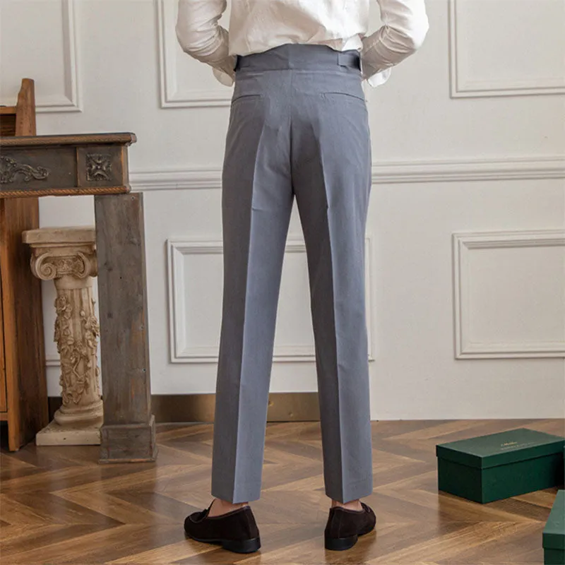 Men's Business Casual High Waisted Pants Slim Fit Dress Pants