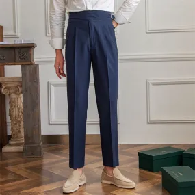 Men's Business Casual High Waisted Pants Slim Fit Dress Pants