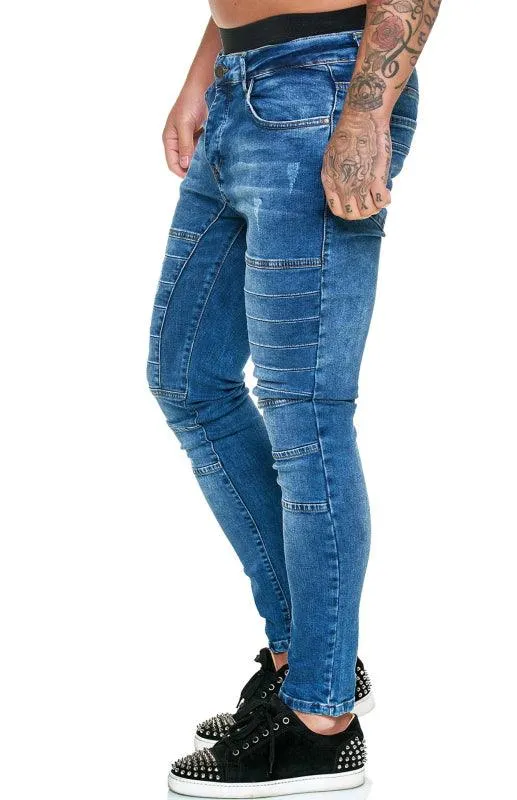 Men's Fashion High Waist Slim Jeans