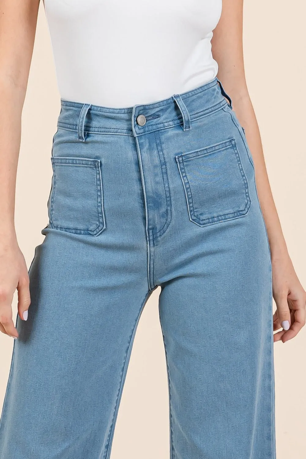 Mittoshop High Waist Wide Leg Jeans