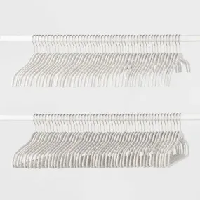 Open Box - 100pk Combo Pack Suit/Shirt Flocked Hangers White - Brightroom