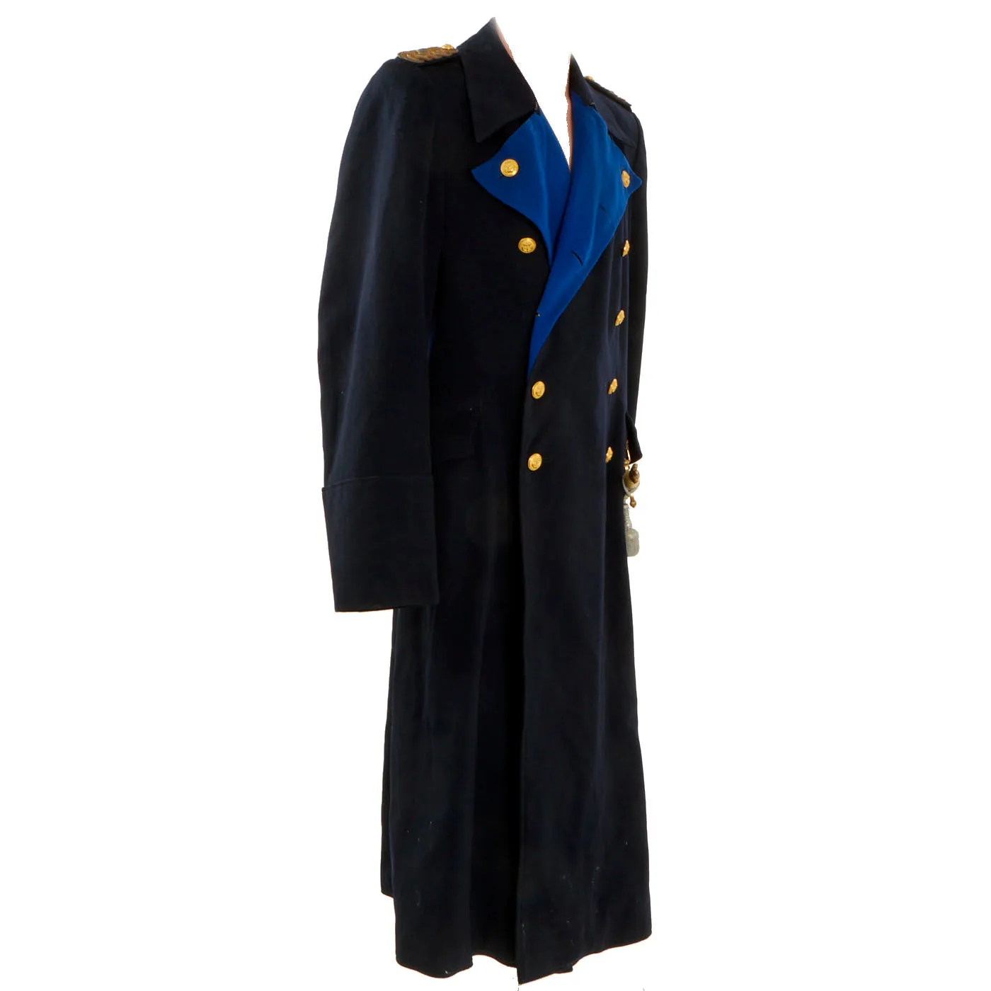 Original German WWII German Kriegsmarine Navy Vice Admiral Wool Overcoat with 2nd Model Dagger by WKC