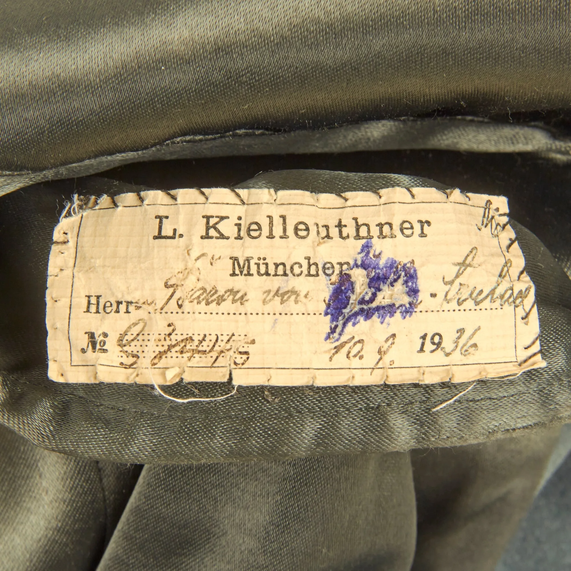 Original German WWII Named Heer Panzer Reserve Hauptmann Officer's Wool Greatcoat by Ludwig Kielleuthner of Munich - dated 1936