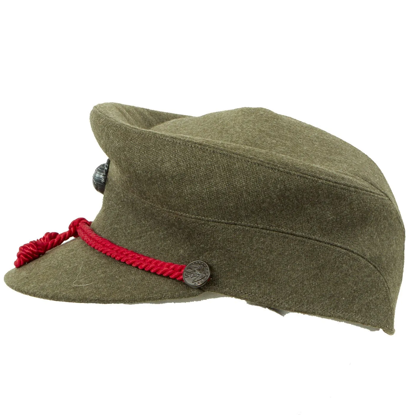 Original U.S. WWII Marine USMC Women's Winter Wool Forest Green Service Visor Bell Crowned Cap