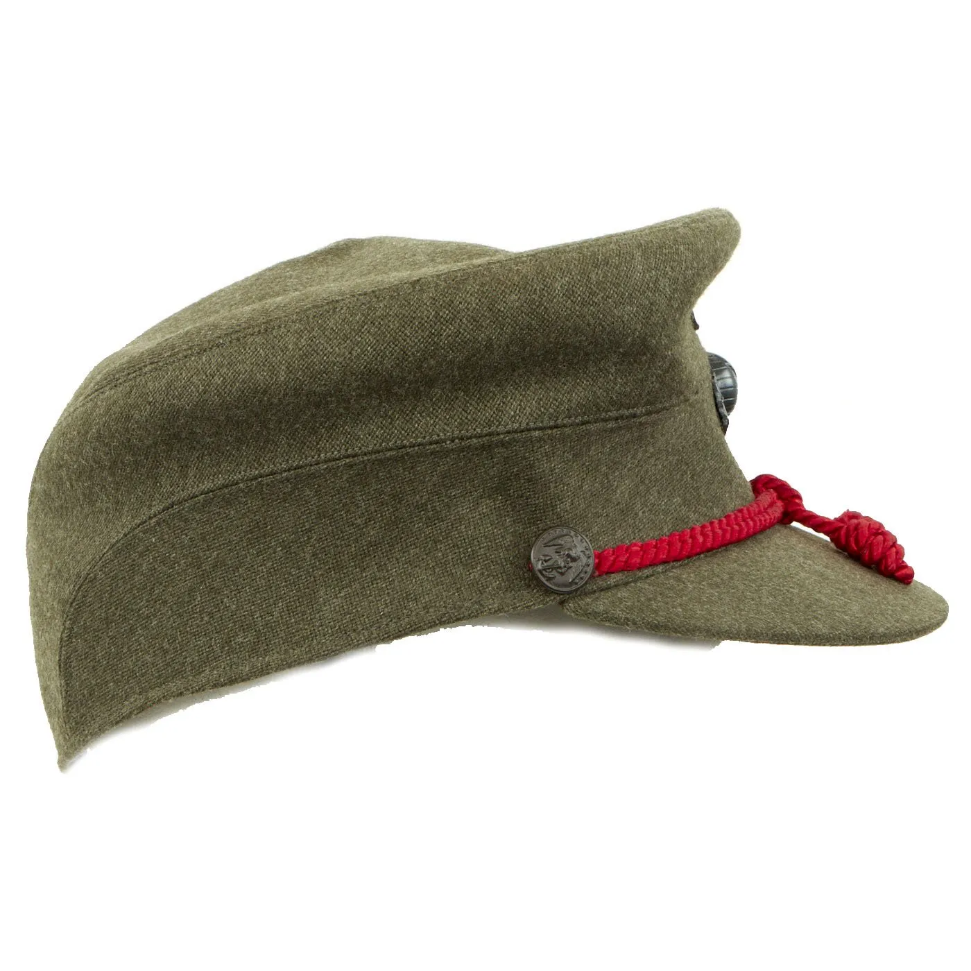 Original U.S. WWII Marine USMC Women's Winter Wool Forest Green Service Visor Bell Crowned Cap