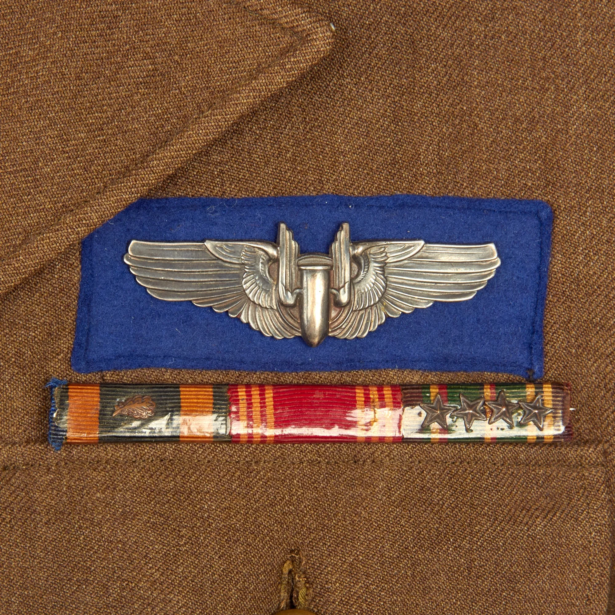 Original U.S. WWII Named Class-A Uniform Set With Cap for 8th Army Air Force Aerial Gunner Staff Sergeant George W. Thomas of the 446th Bombardment Group - With Binder of Information