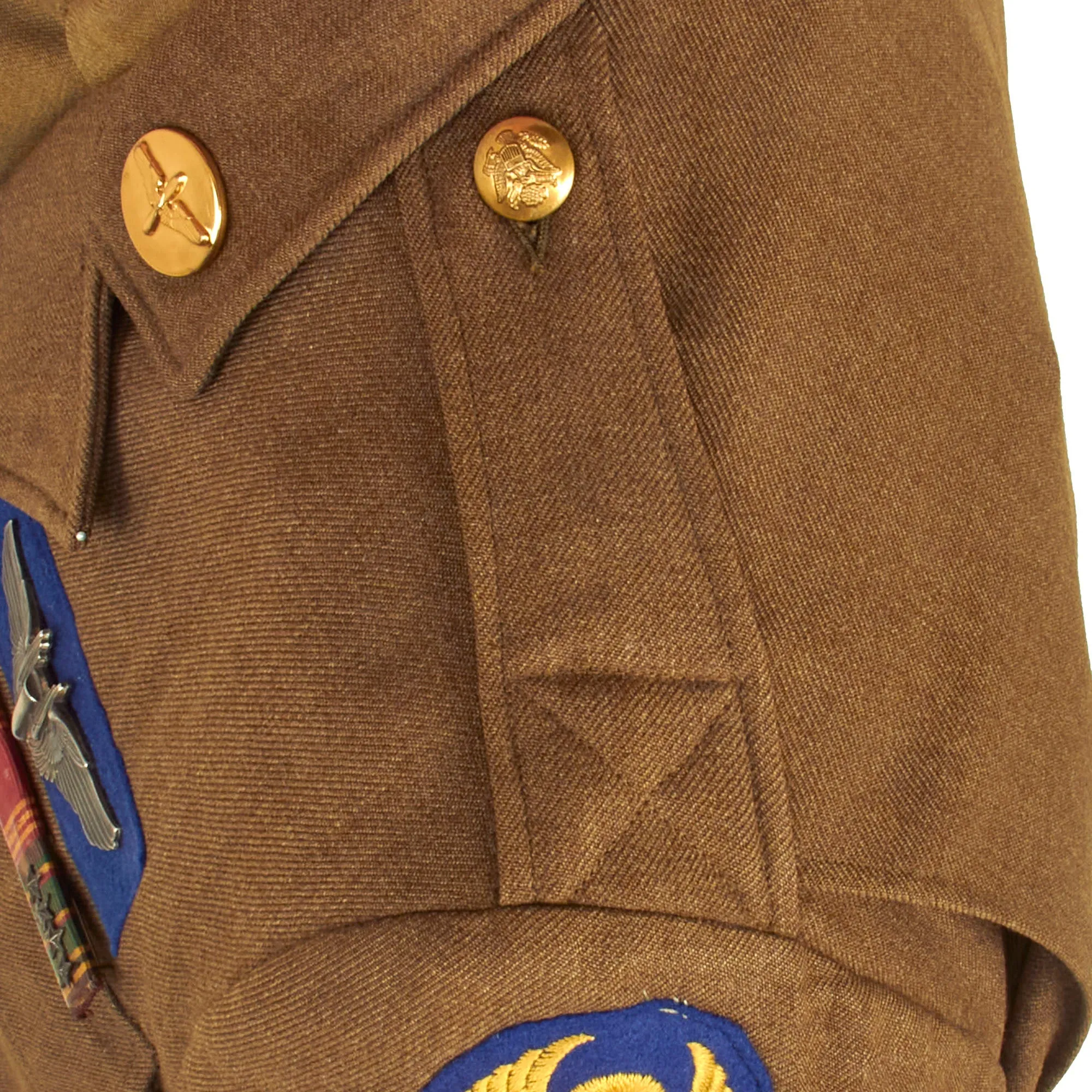 Original U.S. WWII Named Class-A Uniform Set With Cap for 8th Army Air Force Aerial Gunner Staff Sergeant George W. Thomas of the 446th Bombardment Group - With Binder of Information