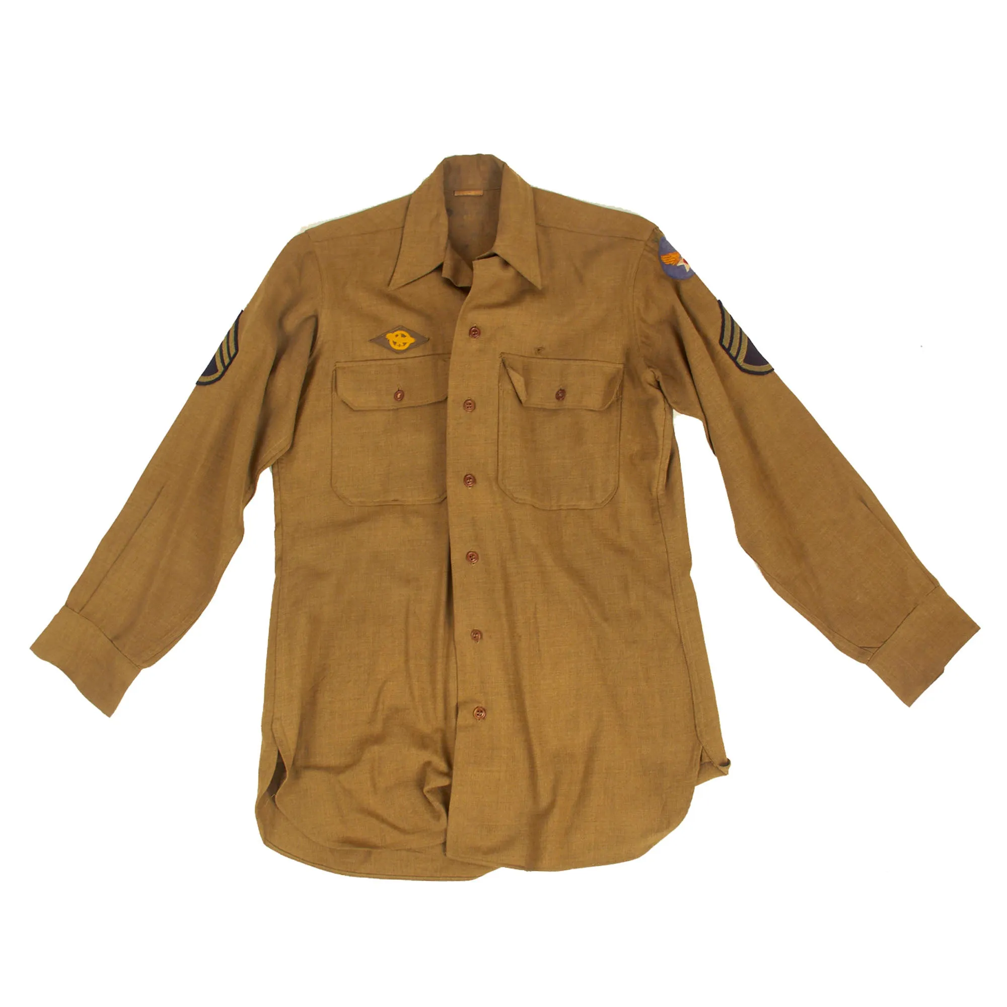 Original U.S. WWII Named Class-A Uniform Set With Cap for 8th Army Air Force Aerial Gunner Staff Sergeant George W. Thomas of the 446th Bombardment Group - With Binder of Information