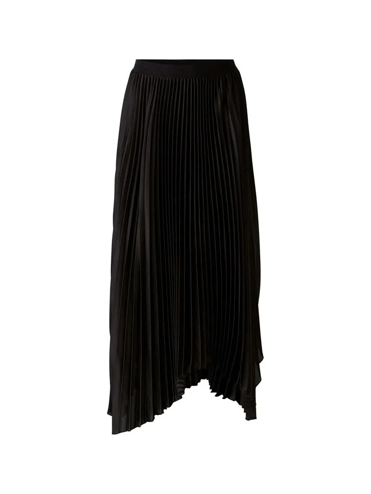 Oui Pleated Midi Skirt Black