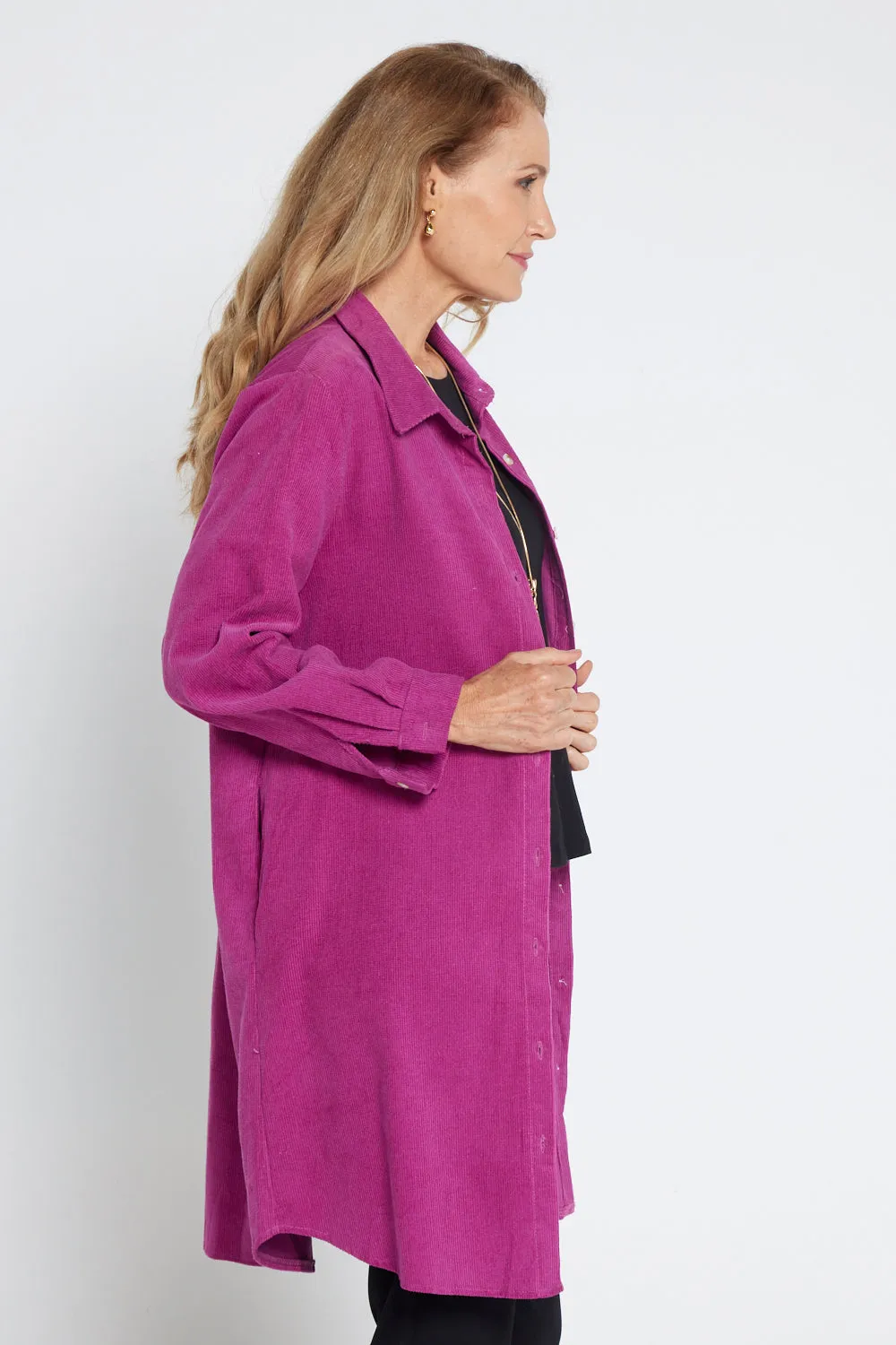 Parvati Corduroy Overshirt - Magenta