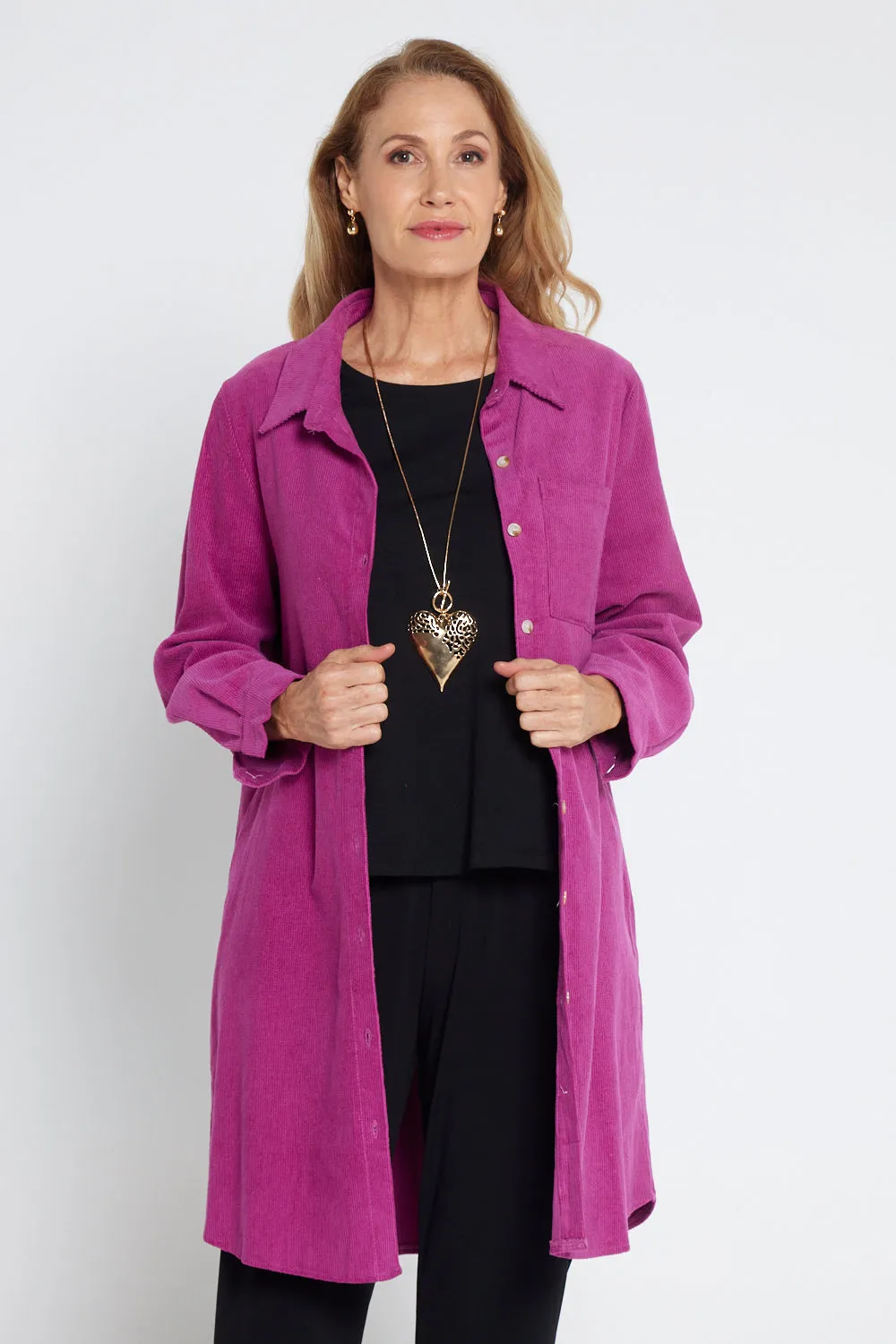 Parvati Corduroy Overshirt - Magenta