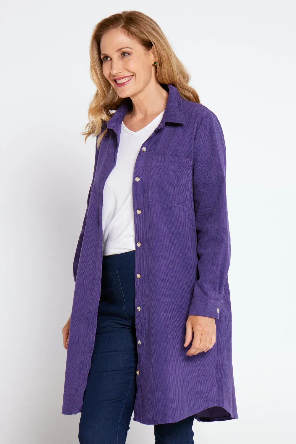 Parvati Corduroy Overshirt - Purple