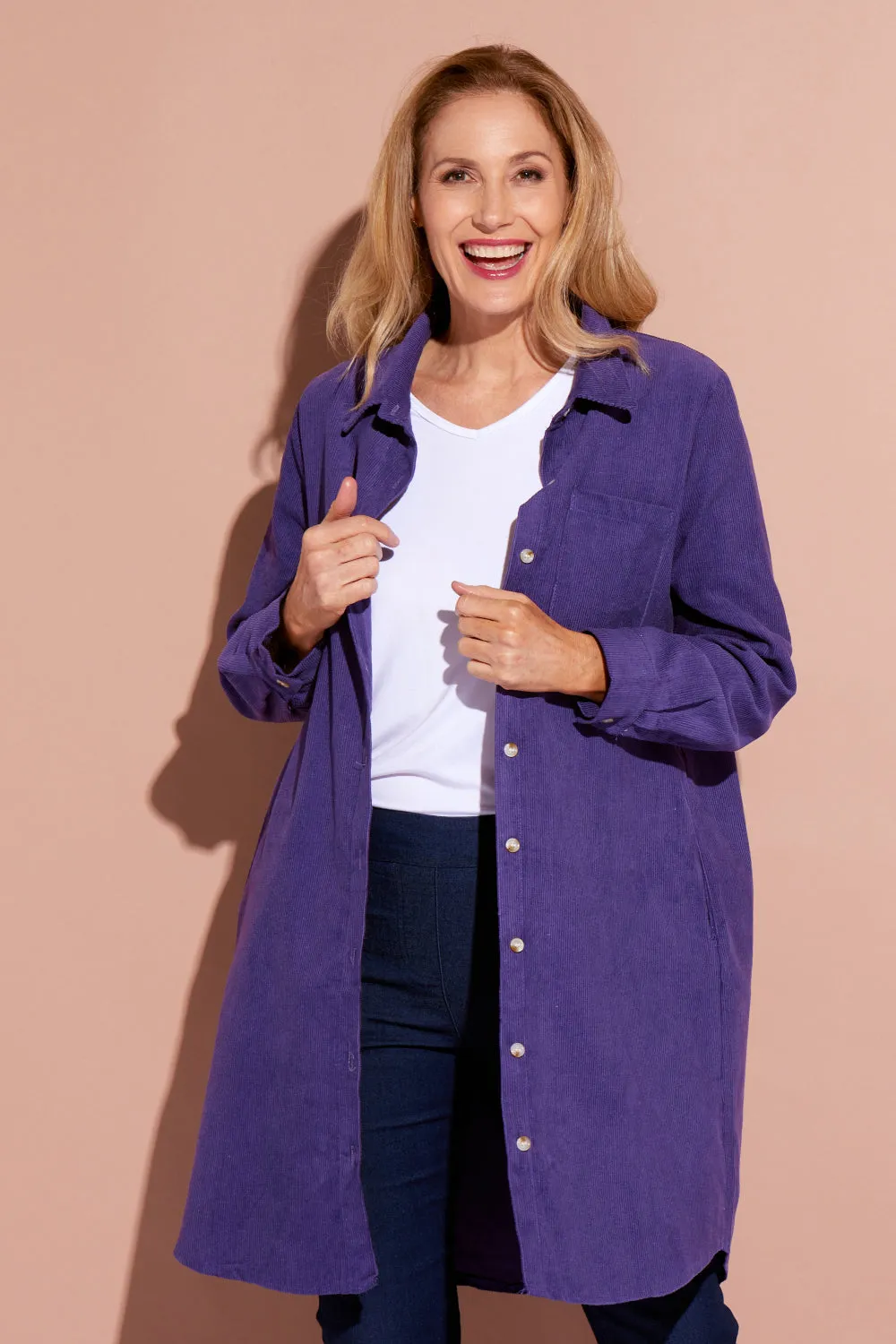 Parvati Corduroy Overshirt - Purple