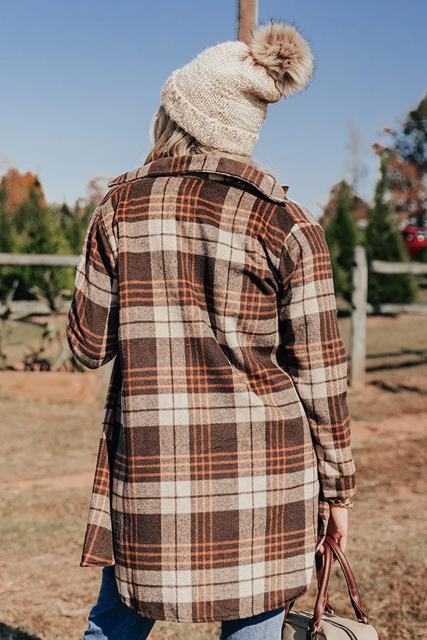 Peppermint Kisses Flannel Tunic Dress in Brown