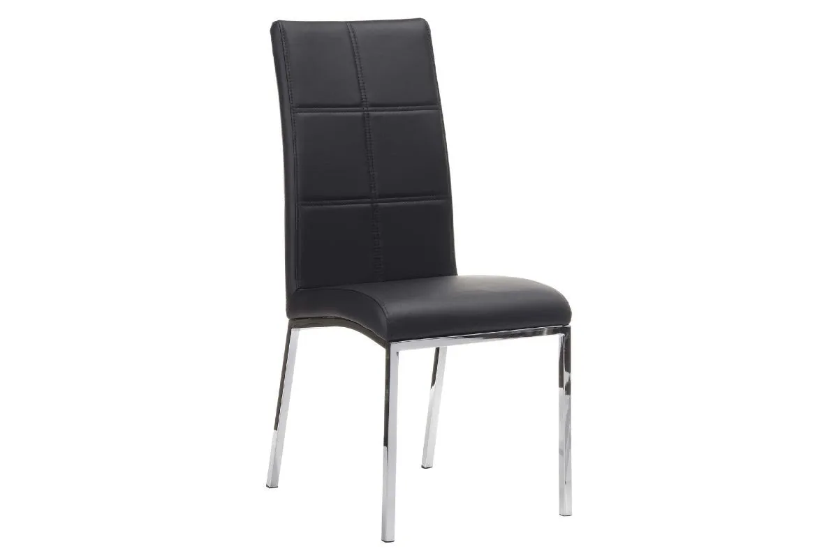 Peyton Side Chair in Black Leatherette - Set of 2