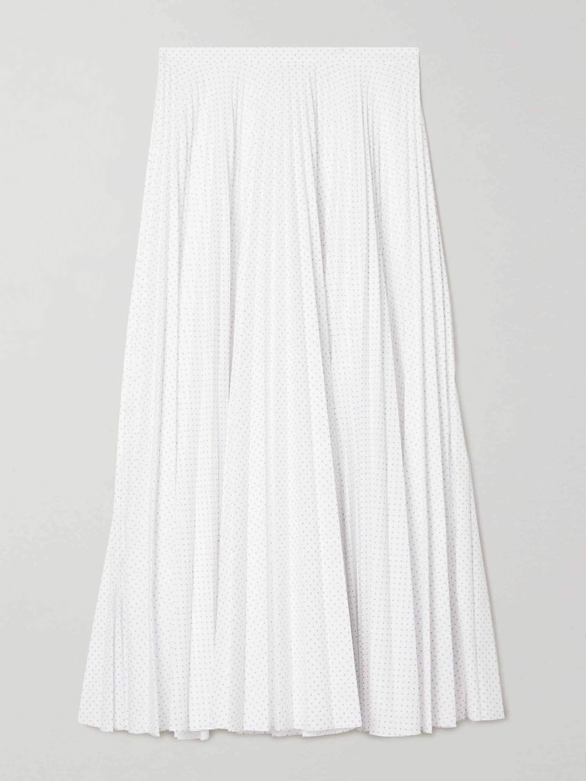 Pleated printed poplin midi skirt