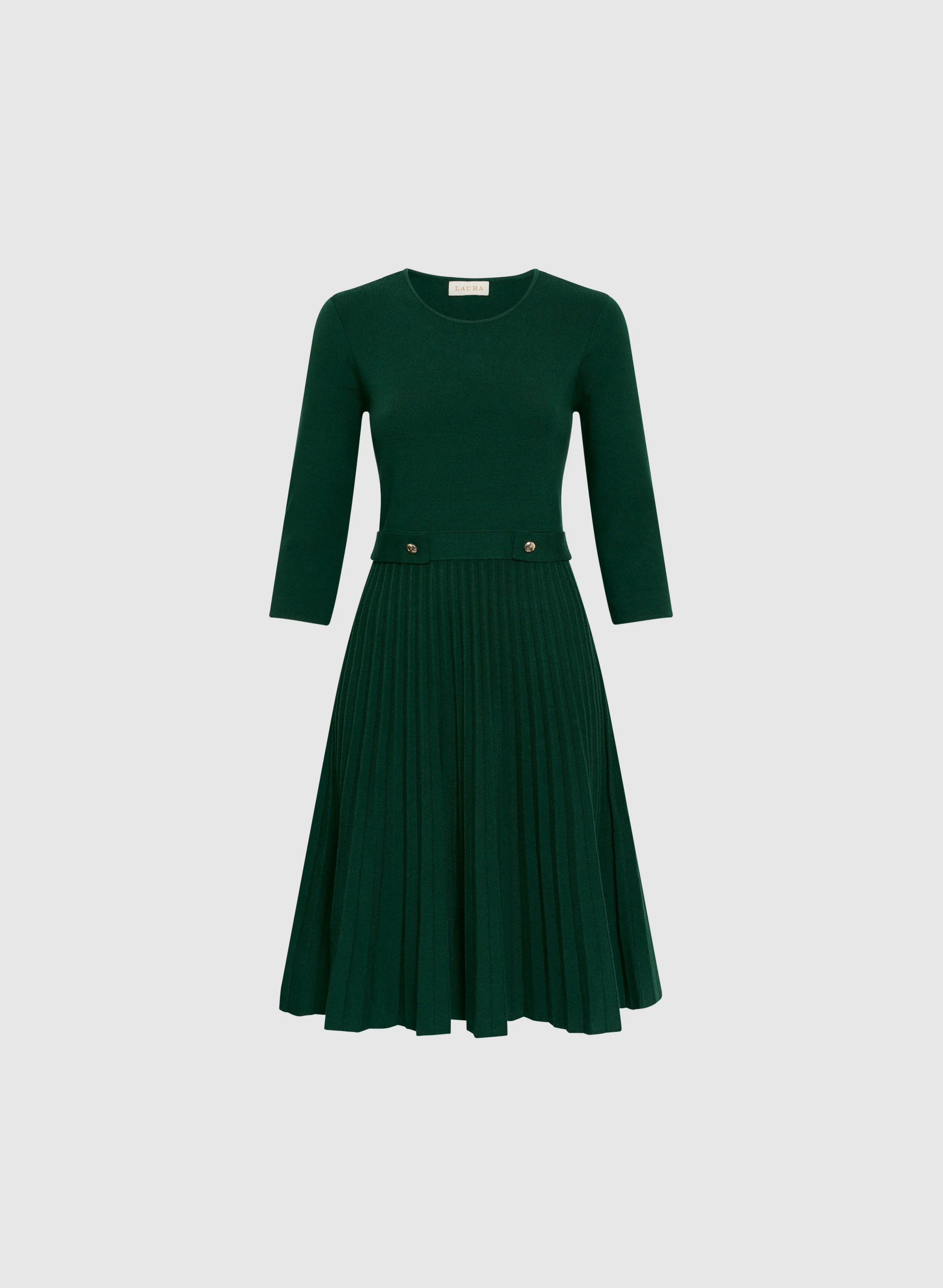 Pleated Sweater Dress