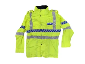 Police Badged Hi Vis Lightweight Reflective Overcoat Jacket LW01BPOLICE