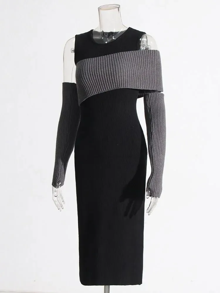 Pre Order:  Arm Sleeves Bodycon Knitted Dress