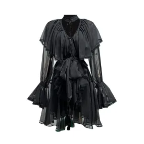 Pre Order:  Ruffled Tie-Waist Mini Dress