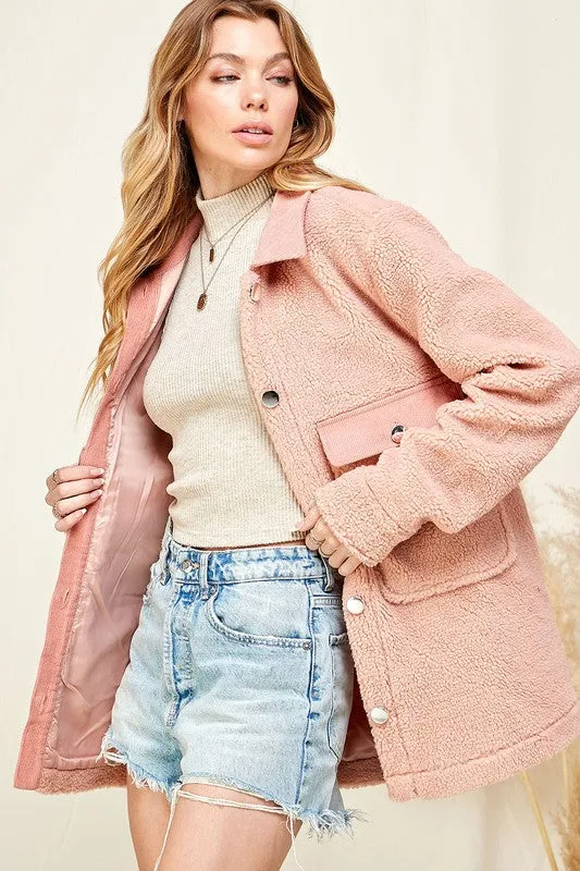 PREORDER: Vail Sherpa Jacket in Pink