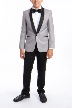 "Trent" Perry Ellis Kids Light Grey Tuxedo (5-Piece Set)