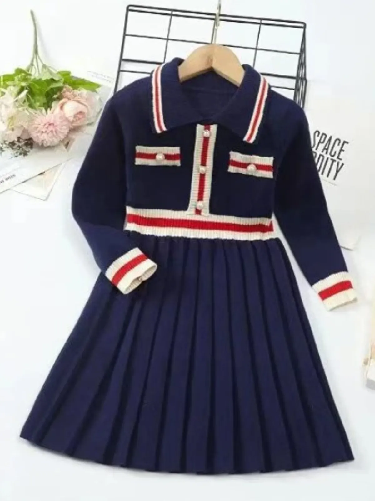 Ready and Preppy Knit Sweater Dress