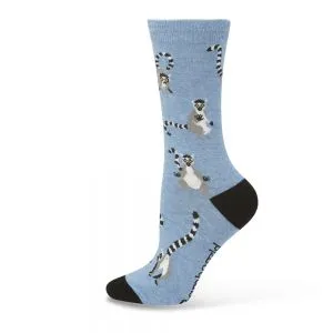 Ring Tailed Lemur Women's Bamboo Crew Socks