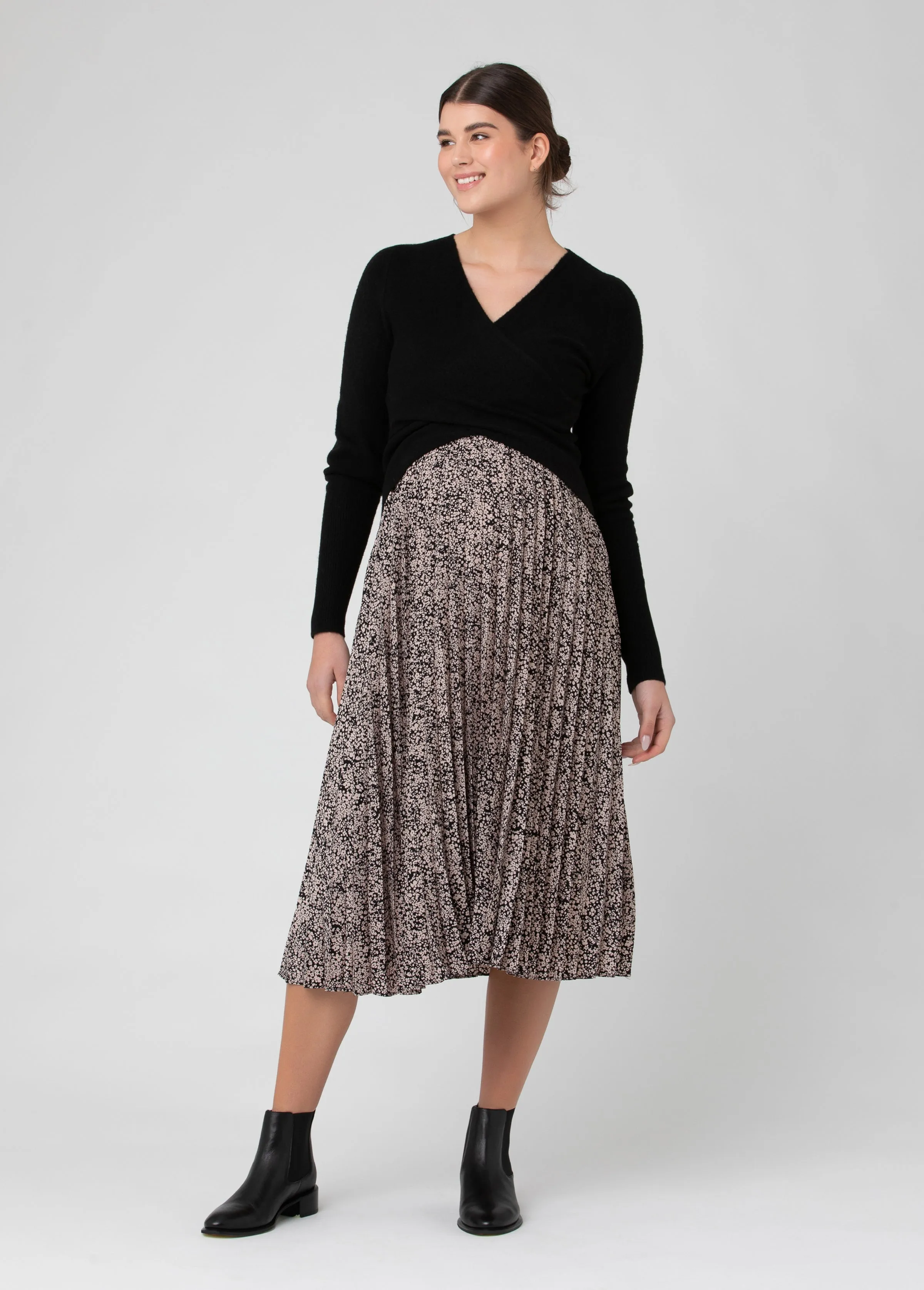 Ripe Maternity Florence Pleat Maternity Midi Skirt