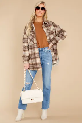 Rock It Any Day Brown Plaid Shacket