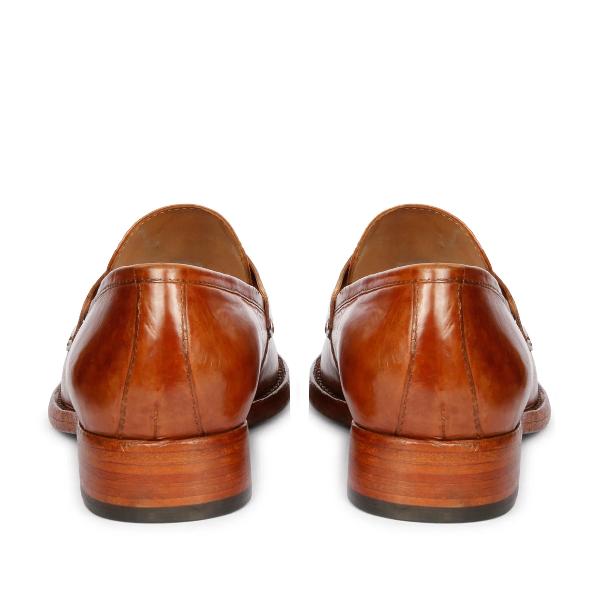 Saint Micola Cognac Leather Moccasins