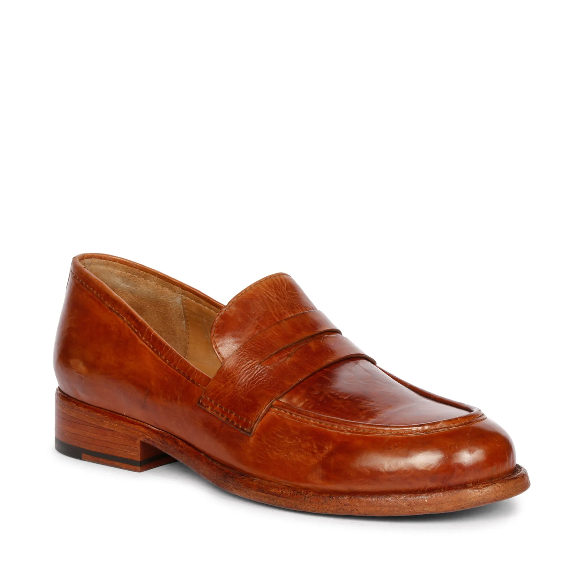 Saint Micola Cognac Leather Moccasins