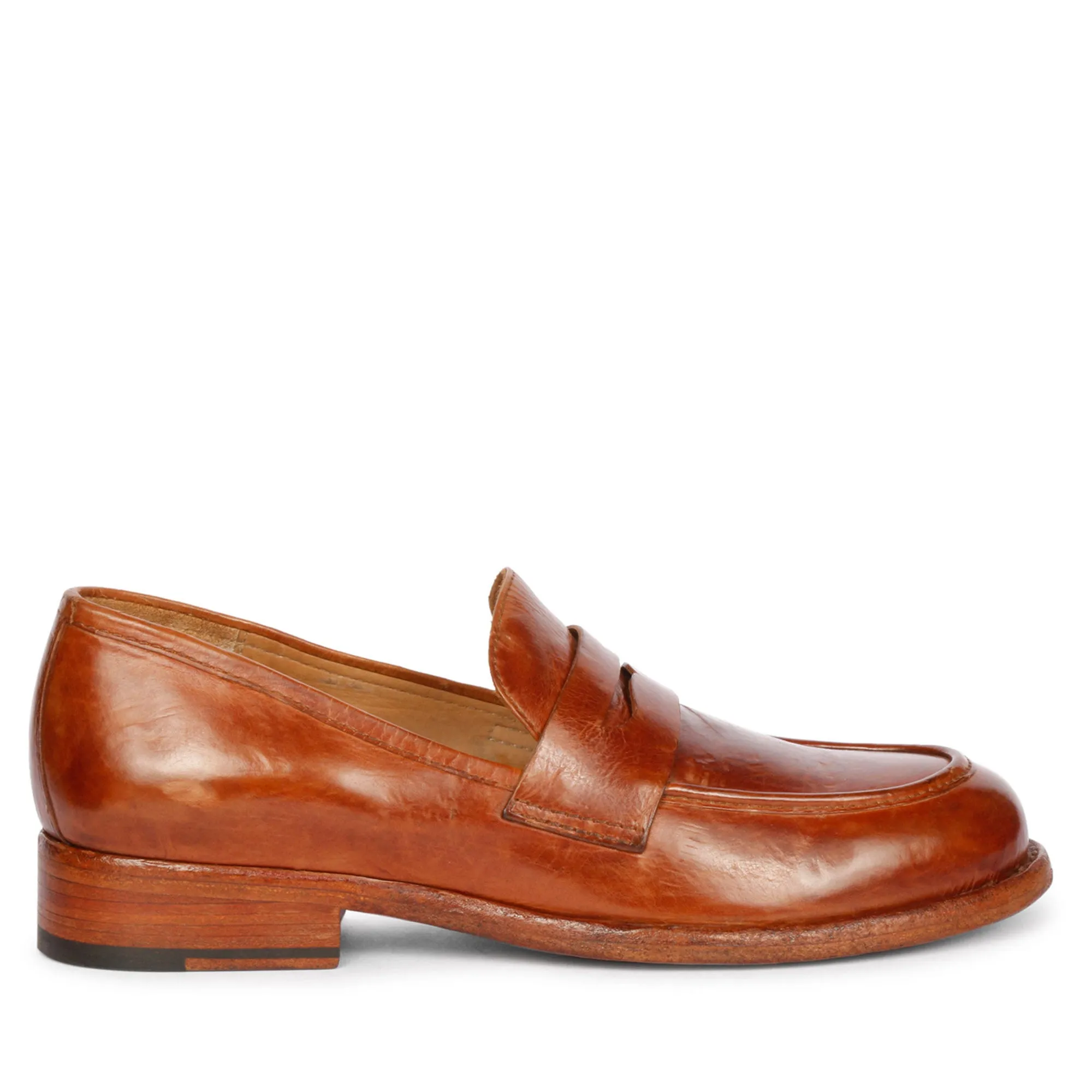 Saint Micola Cognac Leather Moccasins