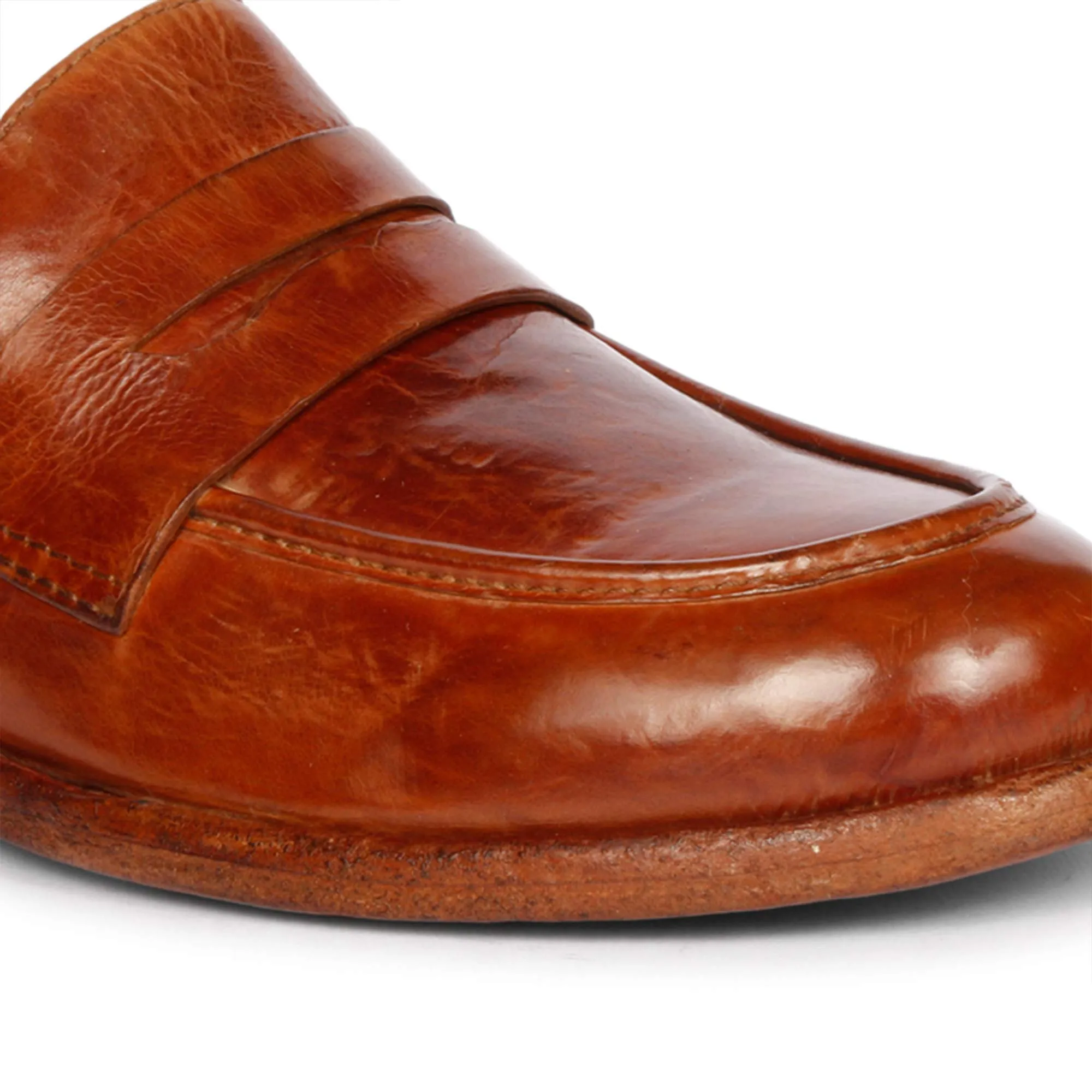 Saint Micola Cognac Leather Moccasins