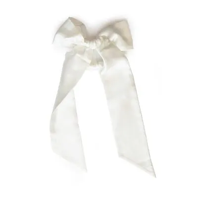 Slip Midi Scrunchies & Ribbon Set - White