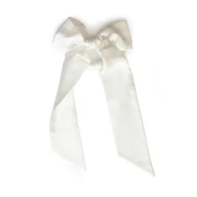 Slip Midi Scrunchies & Ribbon Set - White