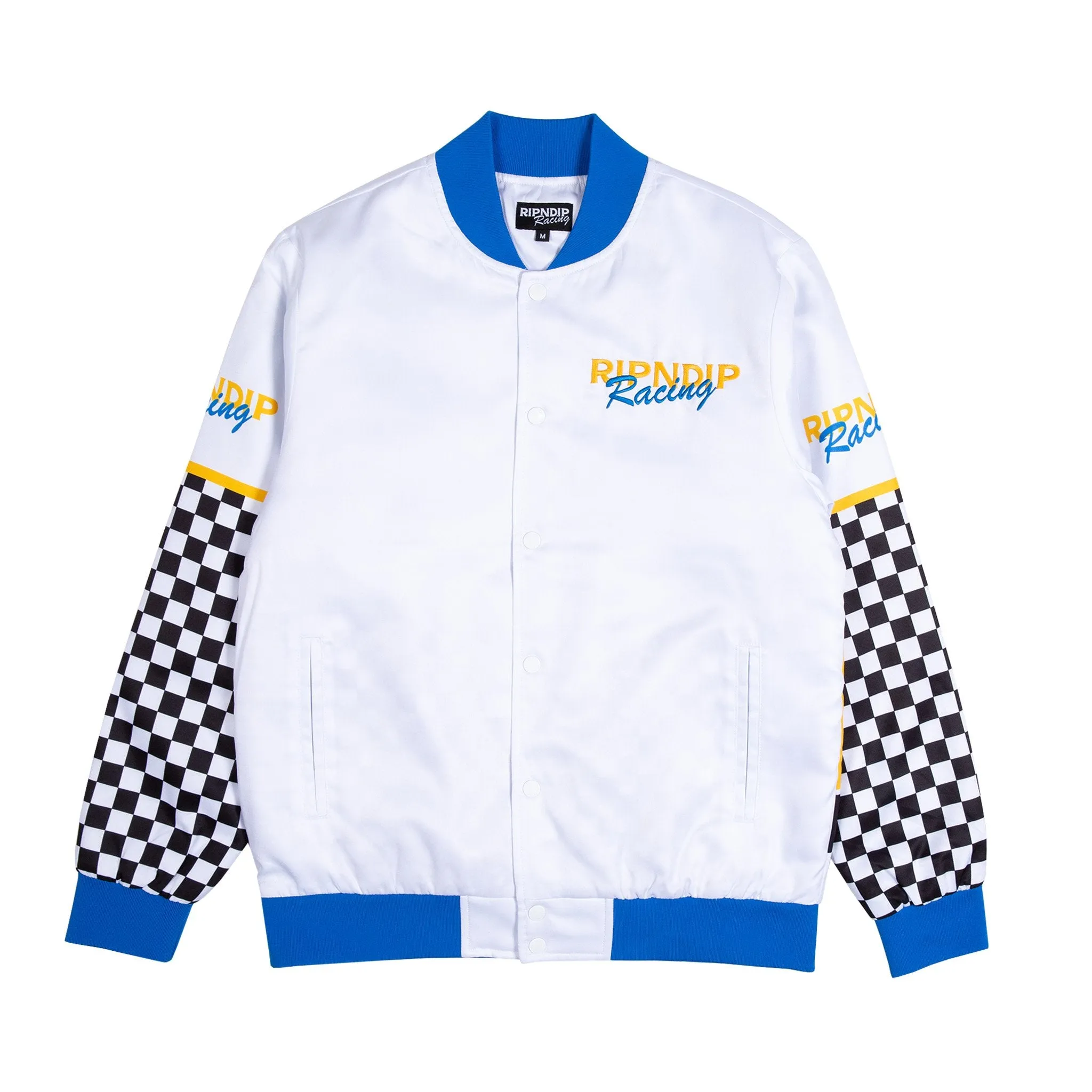 Speed Racing Poly Varsity Jacket (White)