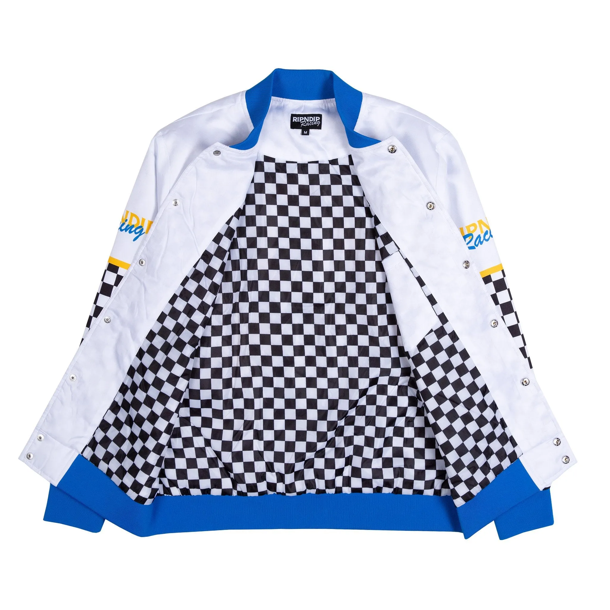 Speed Racing Poly Varsity Jacket (White)