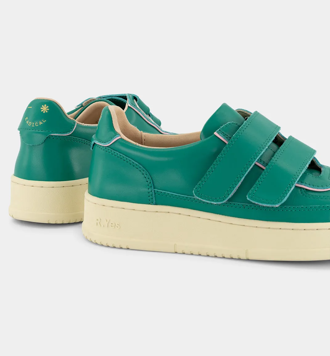 Super Journey Leather Velcro Sneaker | Jade