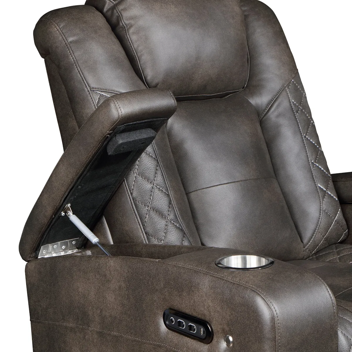 Tabor Power Reclining Chair with Storage Arms & USB Port