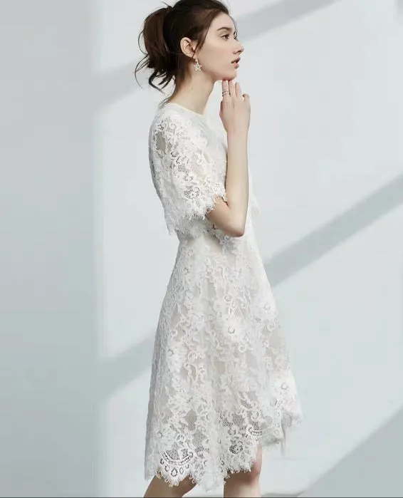 The Azalea Short Sleeve Lace Dress