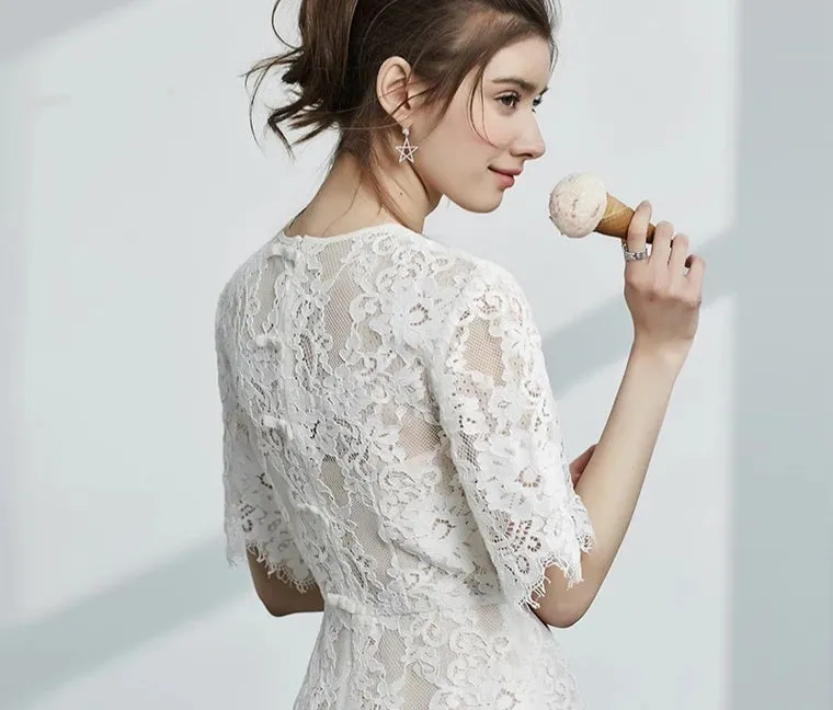 The Azalea Short Sleeve Lace Dress