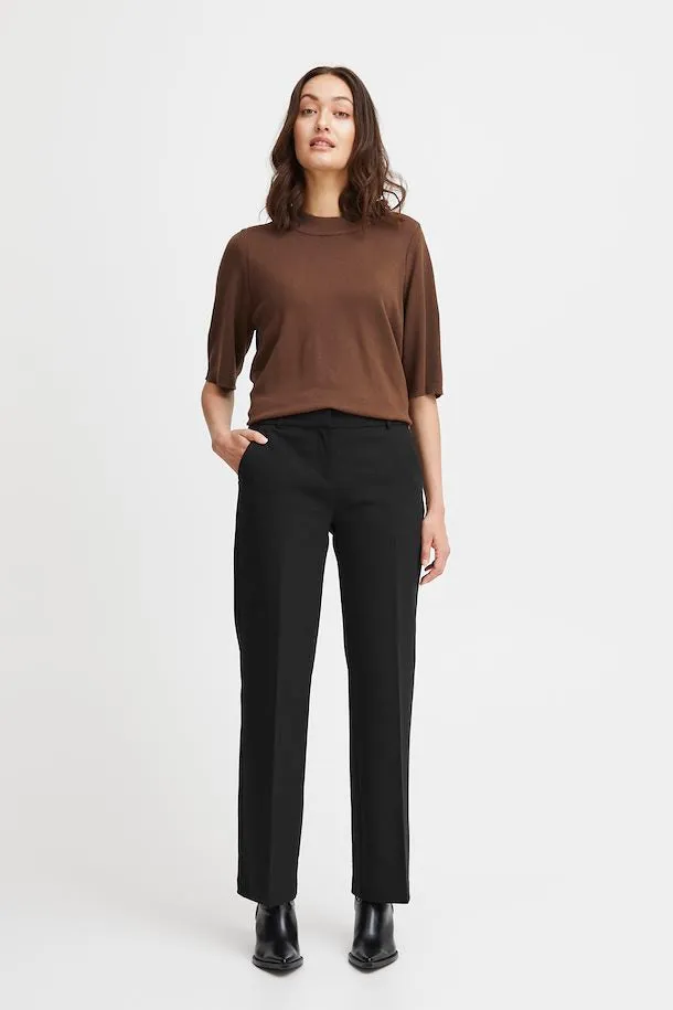 The Tessa Straight Leg Trouser - Black - PLUS