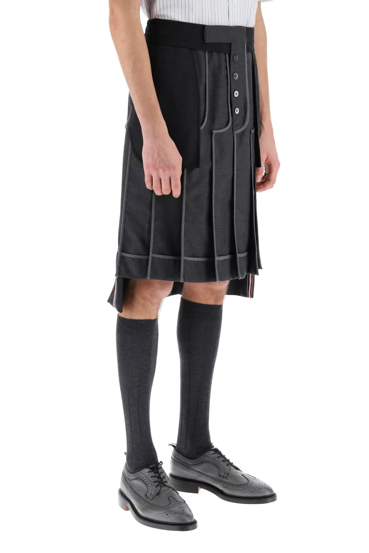 Thom Browne Inside-Out Pleated Skirt