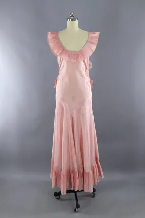 Vintage 1920s - 1930s Pink Evening Gown