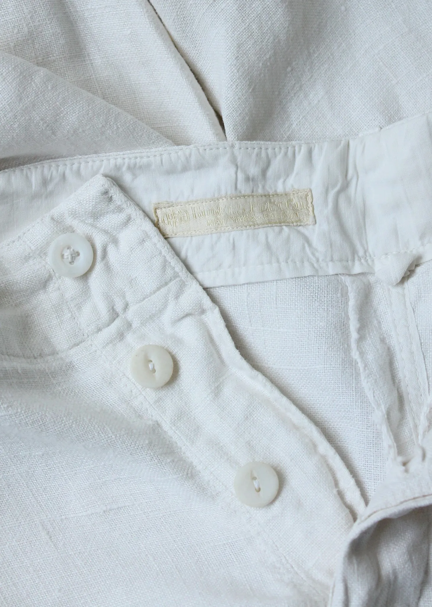 Vintage 1920s White Linen Plus Fours Breeches